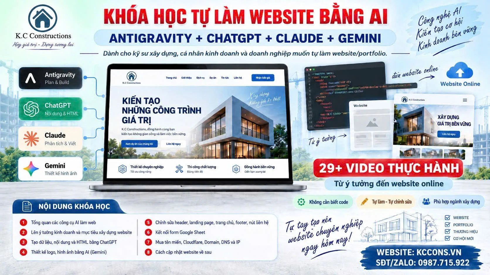 Khóa học Tự làm Website bằng AI với Antigravity
